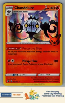 [STAMPED] Chandelure #33/192 - Trick or Trade BOOster - Pokemon TCG - 4452 - Image 1