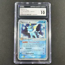 Vaporeon ex Rare Holo 2005 Pokemon TCG EX Delta Species 110/113 CGC 10 - Image 1