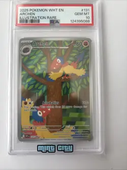 2025 POKEMON WHT EN-WHITE FLARE ILLUSTRATION RARE #131 ARCHEN PSA 10 - Image 1