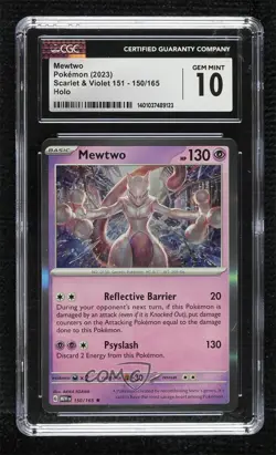 Mewtwo Pokemon Scarlet & Violet 151 MEW CGC 10 Gem Mint - Image 1