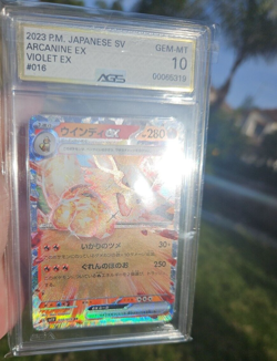 AGS 10 Gem⭐ Pokemon Arcanine EX 016 Scarlet Violet Base FA Japanese in bag - Image 3