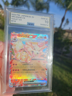AGS 10 Gem⭐ Pokemon Arcanine EX 016 Scarlet Violet Base FA Japanese in bag - Image 4