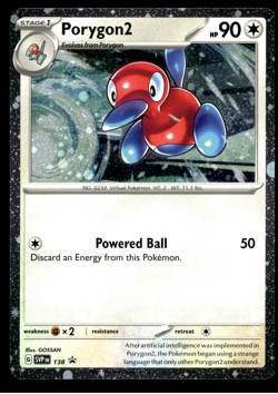 ✅Porygon 2 SVP 138 Cosmos Holo Black Star Promo Pokemon TCG ✅ Near Mint ✅ B4II ✅ - Image 1
