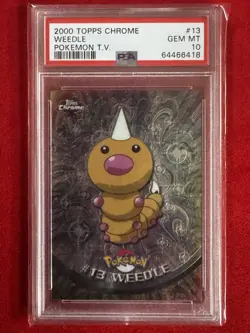 PSA 10 Topps Chrome Weedle #13 Holo Foil Rare Pokemon TV 2000 GEM MINT - Image 1