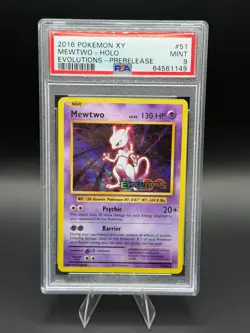 Pokemon Mewtwo XY Evolutions Prerelease Holo Rare Promo #51 PSA 9 Mint - Image 1