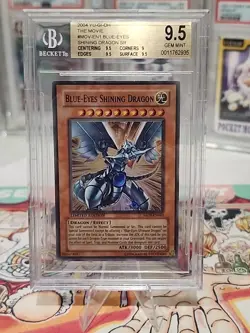 2004 Blue-Eyes Shining Dragon Ultra Rare Yu-Gi-Oh! Movie Pack Card BGS 9.5 EN001 - Image 2