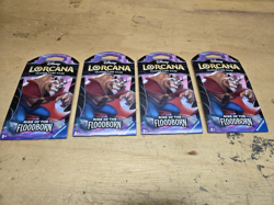 Disney Lorcana: Rise of the Floodborn - 4 Sealed Sleeved Booster Packs 4050368982476 - Image 1