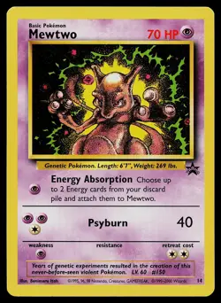 Pokemon Card Mewtwo 14 WoTC Promo - Image 1
