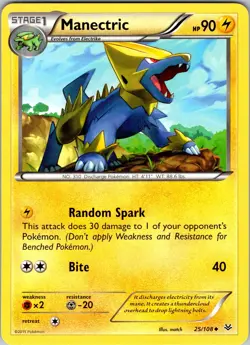 Pokemon TCG Manectric XY Roaring Skies 25/108 Regular Uncommon Card LP-NM - Image 1