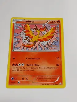 Pokemon Card Moltres Fates Collide 9/124 Non Holo Rare 2016 NM - Image 1