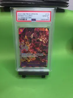 2024 One Piece Monkey D Luffy Op09-119 Alternate Art Psa 10 Card English - Image 1