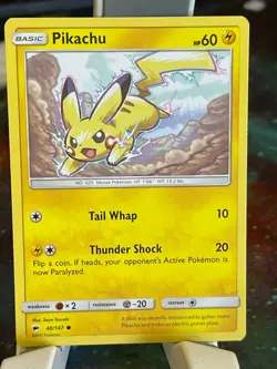 POKEMON PIKACHU 40/147 COMMON BURNING SHADOWS NM CARD - Image 1
