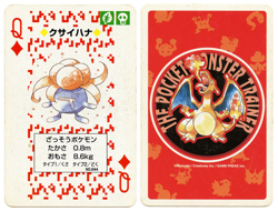 1996 Gloom Queen of Diamonds Pokemon Red Charizard Playing Card Japan - Image 1