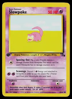 Pokemon Card Slowpoke 55/62 Fossil 1st Edition - Image 1