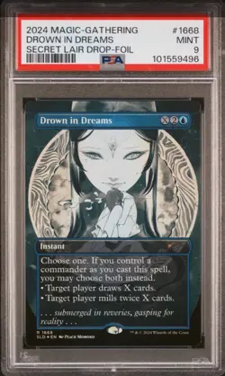 MTG PSA 9 *Foil Peach Momoko Drown In Dreams #1668 Secret Lair MagicTheGathering - Image 1