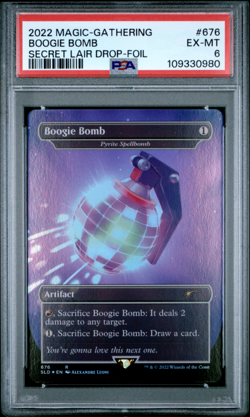 PSA 6 Fortnite Secret Lair Boogie Bomb Foil Pyrite Spellbomb #676 MTG 2022 Drop - Image 1