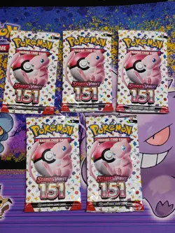 (5) EMPTY Pokemon TCG 151 Empty S&V Booster Packs MEW Artwork Wrappers NO Cards - Image 1