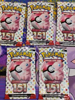 (5) EMPTY Pokemon TCG 151 Empty S&V Booster Packs MEW Artwork Wrappers NO Cards - Image 5
