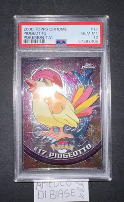 PSA 10 TOPPS CHROME PIDGEOTTO FOIL #17 POKEMON T.V. ENGLISH 2000! - Image 2