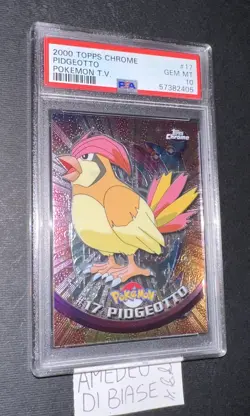 PSA 10 TOPPS CHROME PIDGEOTTO FOIL #17 POKEMON T.V. ENGLISH 2000! - Image 3