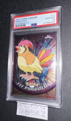 PSA 10 TOPPS CHROME PIDGEOTTO FOIL #17 POKEMON T.V. ENGLISH 2000! - Image 4