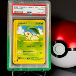 PSA 10 GEM MINT Chikorita 100/165 Non-Holo 2002 Pokemon Expedition - Image 1