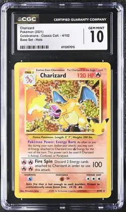 CGC 10 Charizard 4/102 Pokemon Celebrations Classic Collection Base Set Holo - Image 1