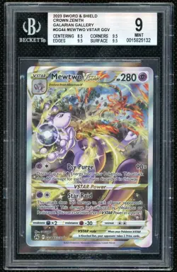 Pokemon TCG Mewtwo VSTAR GG44 Crown Zenith Galarian Gallery BGS 9 Mint - Image 1