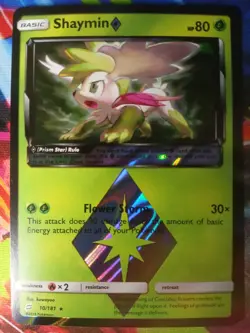 Shaymin 10/181 Team Up Prism Star Rare Holo Pokemon Card NM - Image 1