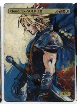 Cloud, Ex-SOLDIER Altered Art Mtg Hand Painted Card Commander - Image 1