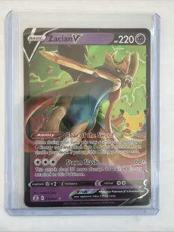 Zacian V 016/025 - Ultra Rare Holo - SWSH Celebrations Pokemon Card NM - Image 1