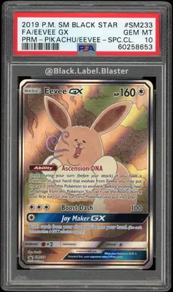 2019 Pokemon SM Black Star Promo Full Art Pikachu Eevee GX #SM233 - PSA 10 - Image 1