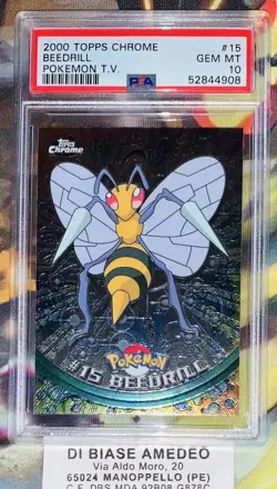 PSA 10 BEEDRILL#15 TOPPS CHROME POKEMON T.V. INGLESE 2000! - Image 1