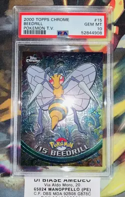 PSA 10 BEEDRILL#15 TOPPS CHROME POKEMON T.V. INGLESE 2000! - Image 2