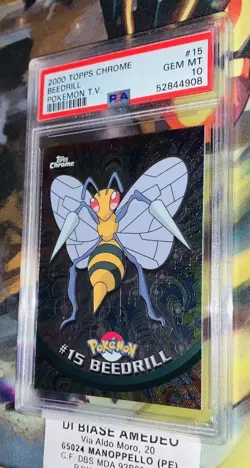 PSA 10 BEEDRILL#15 TOPPS CHROME POKEMON T.V. INGLESE 2000! - Image 4