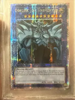 *** OBELISK THE TORMENTOR /QUARTER CENTURY SECRET RARE LC01-EN001 YUGIOH Psa 9 - Image 3