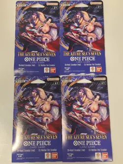 4x One Piece Double Pack The Azure Sea’s Seven Sleeved Booster Packs x4 English - Image 1
