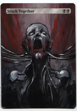 Stitch Together Altered Art Mtg Hand Painted Card Commander - Image 1