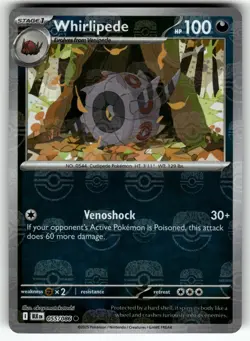 Whirlipede (Master Ball Pattern) 055/086 SV: Black Bolt NM Pokemon Card TCG - Image 1