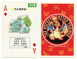 1996 Bulbasaur Ace of Diamonds Pokemon Red Charizard Playing Card Japan Original - Image 1