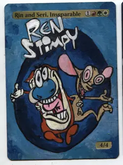 Rin and Seri, Inseparable Altered Art Mtg Hand Painted Card Commander - Image 1