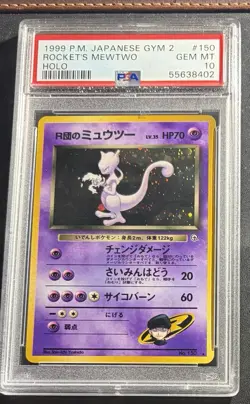 1999 Pokemon Japanese Gym 2 Rocket's Mewtwo Holo PSA 10 #150 - Image 1