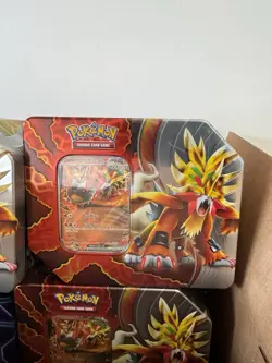 Pokemon TCG Gouging Fire EX 5 Booster Pack Tin 2024🔥New Sealed - Image 1