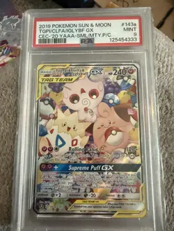 2019 POKEMON SUN & MOON COSMIC ECLIPSE TOGEPI & CLEFFA & IGGLYBUFF GX PSA MINT 9 - Image 1