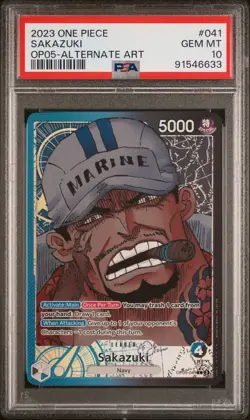 One Piece OP05-041 Sakazuki Leader ALT ART PSA 10 AWAKENING OF NEW ERA English - Image 1