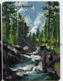 Rampant Growth ALTERED ART MTG Rare Magic Hand Painted SEE DESCRIPTION - Image 1