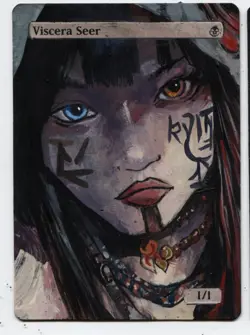 Viscera Seer Altered Art Mtg Hand Painted Card Commander - Image 1