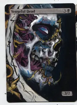 Vengeful Dead Altered Art Mtg Hand Painted Card Commander - Image 1