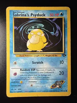 FREE SHIPPING Sabrina's Psyduck 99/132 Gym Challenge Regular Pokemon - Image 1
