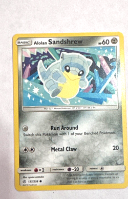 Alolan Sandshrew 137/236 - Cosmic Eclipse - Common - 2019 - NM - Pokemon! - Image 1